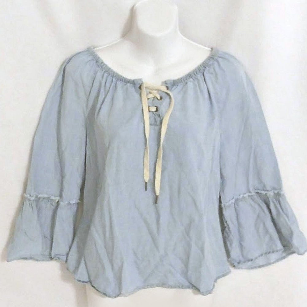 *3for$20* SANCTUARY Denim-style, bell sleeves top
